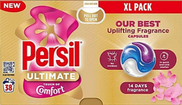 Best Persil XL Pack Ultimate Touch of Comfort Capsules 38 Washes | High Quality Cleaning Product Online - Product Image Best Persil XL Pack Ultimate Touch of Comfort Capsules 38 Washes | High Quality Cleaning Product Online - Product Image